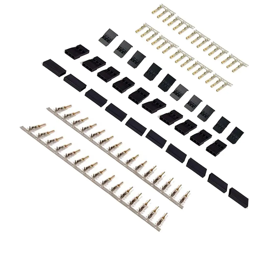 Conector de servoreceptor Jr Futaba, conector con bloqueo y terminales macho hembra chapados en oro, Kit de Pin de crimpado para batería RC, 5/10