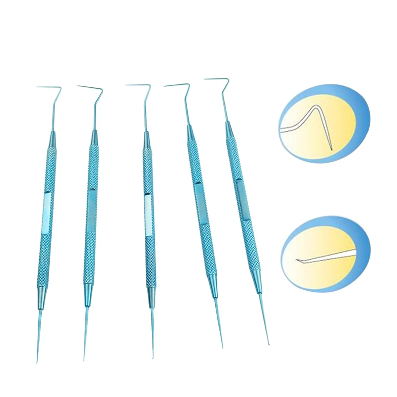 

5pcs Titanium Flap Lifter Retreatment Spatulas Ophthalmic Tweezer Seibel Instalase Veterinary Autoclaving Ophthalmic Hook