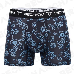 BeCharm Men's Underpants Boxers Shorts Printing Sexy Panties Male Briefs Set Boxer Men Cotton Plus Size Comfortable for Sports