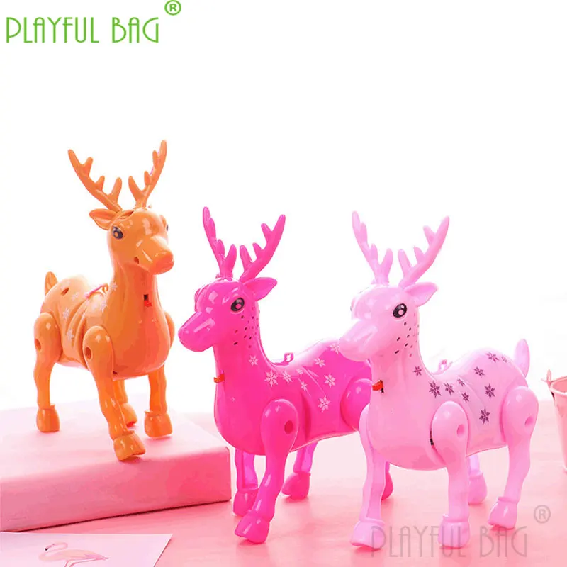 

PB Playful bag Funny cute mini children electric flash rope deer music Sika Deer gift Christmas toy animal ornament vd19