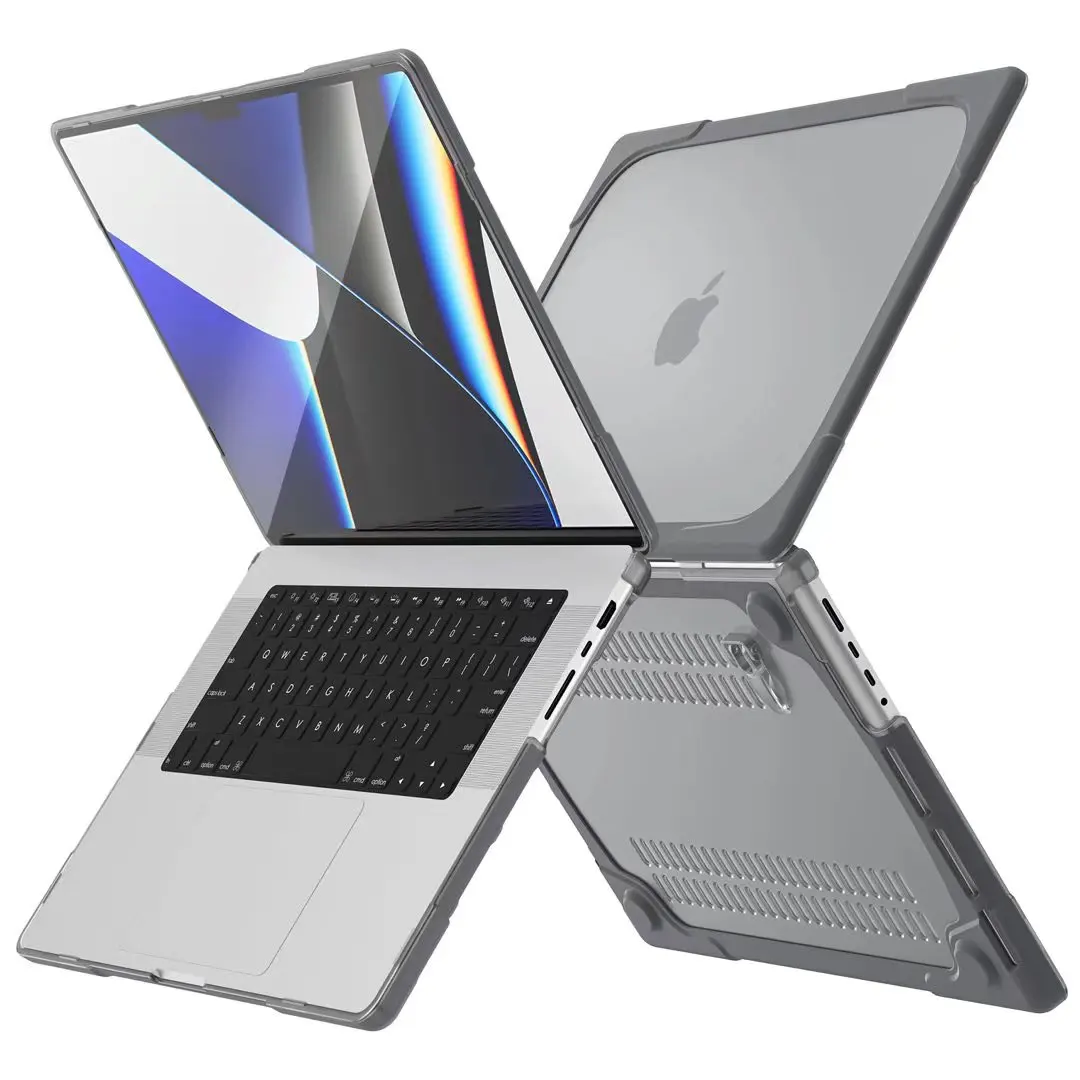 Heavy Duty Hard Shell Dual Layer Protective Cover Kickstand For MacBook Pro 14