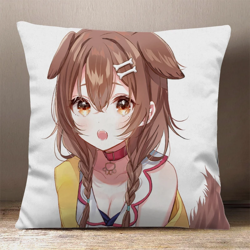 Anime Game Hololive YouTuber Inugami Korone Square Throw Pillow Siesta Dakimakura Dakimakura Safa Back Cushion Cosplay Gift