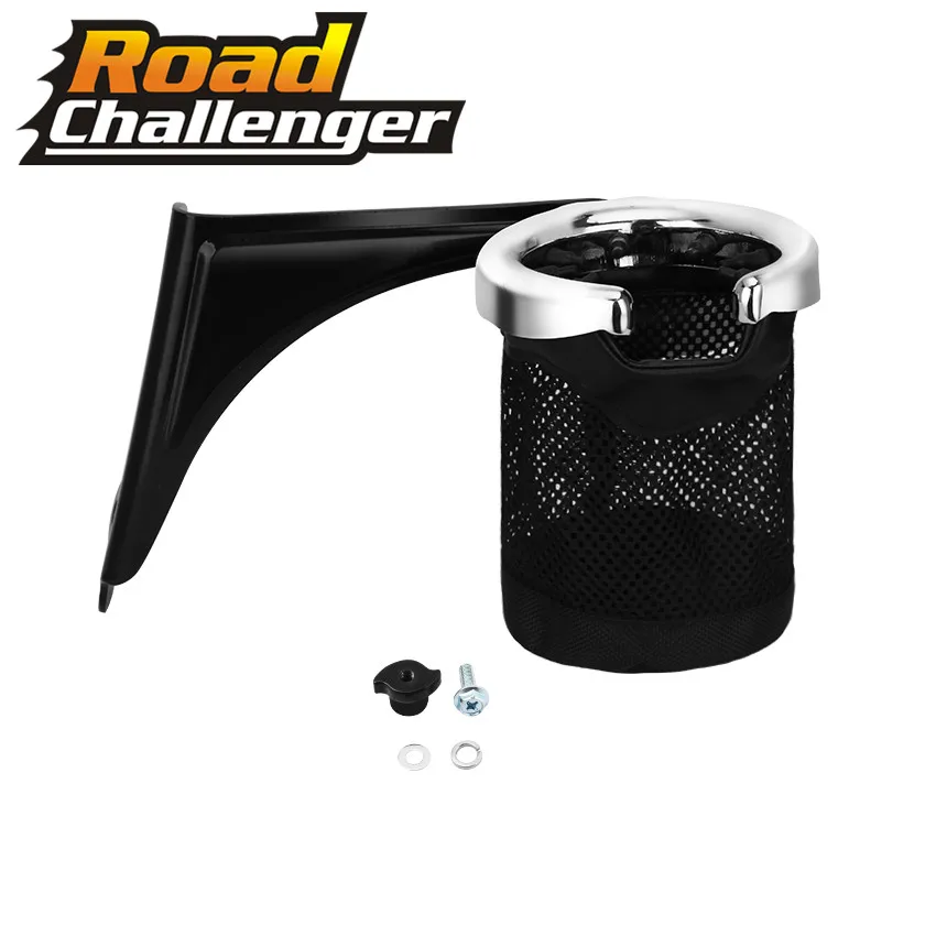 

Motorcycle Black Rear Drink Cup Holder Passenger For Harley Road Glide Electra Glide FLHTCU Tri Glide 1997-2013