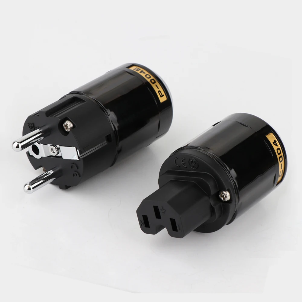 زوج P-004E/C-004 D الروديوم مطلي الأوروبي القياسية قابس الطاقة IEC أنثى موصل Hifi الكهربائية الاتحاد الأوروبي/الاتحاد الافريقي موصل التوصيل