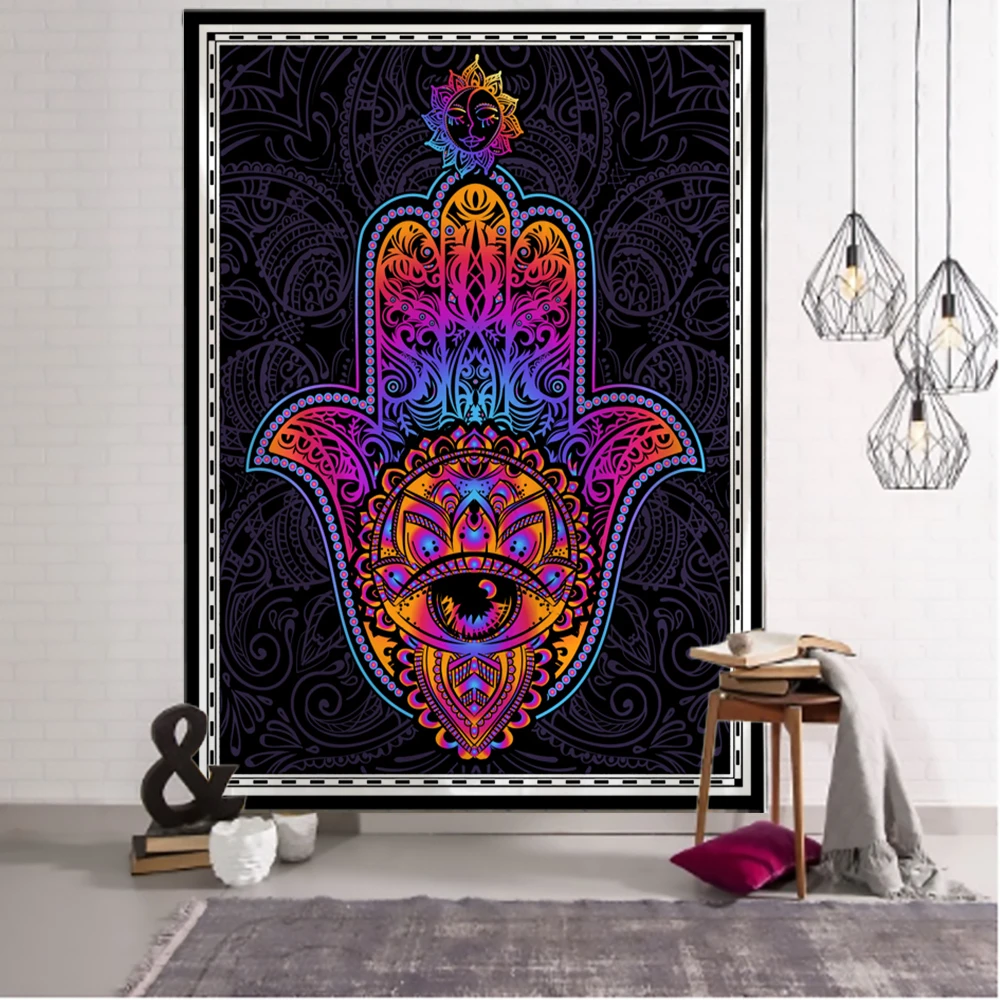 Astrology Tarot Tapestry Wall Hanging Psychedelic Colorful Mandala Bohemian Hippie TAPIZ Wizardry Home Decor