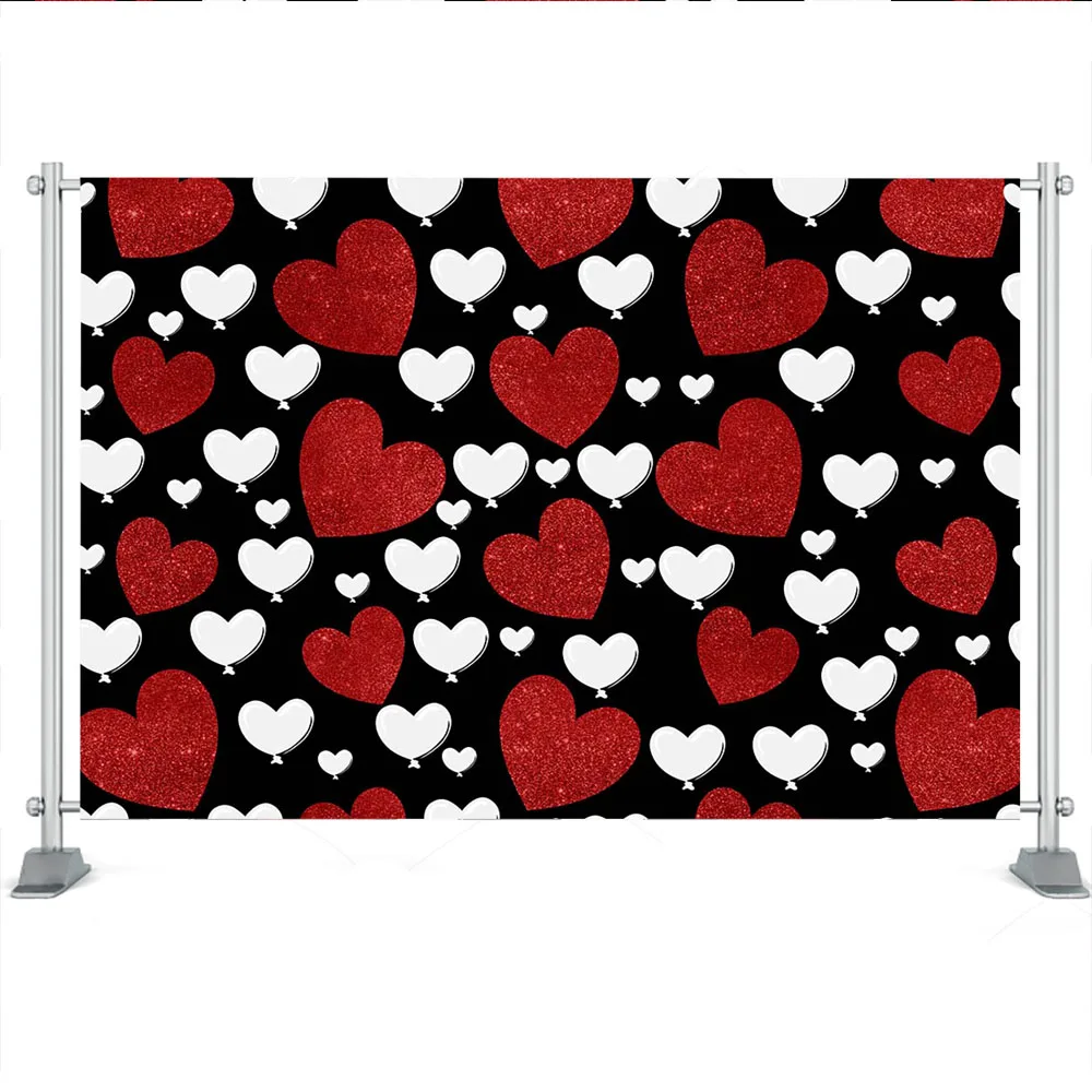 Valentine Day Red Heart Pattern Backdrop Lover Kids Baby Background Newborn Photo Professional Photography Props Photostudio