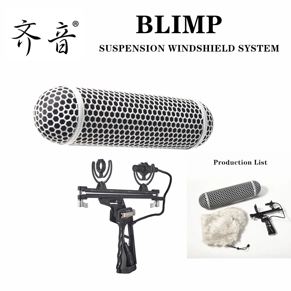 

Blimp Windshield & Suspension For Shotguns Microphones Cage Handle Shock Absorber Wind Sweater Mic Cable