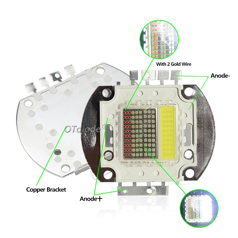 100ワットrgbw rgbww rgbwyハイパワーled 4または5チャンネルcob赤緑青黄アンバーランプ電球チップdiyステージ照明