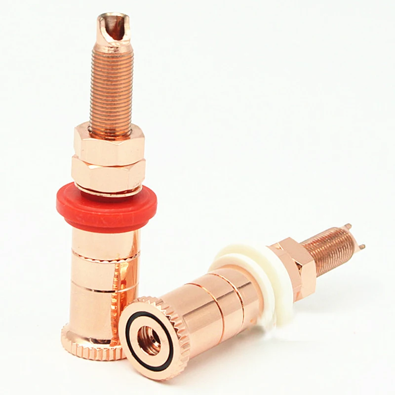 

Hifi 4pcs/set Gold Copper plated Speaker Binding Posts Terminal Connectors WBT style