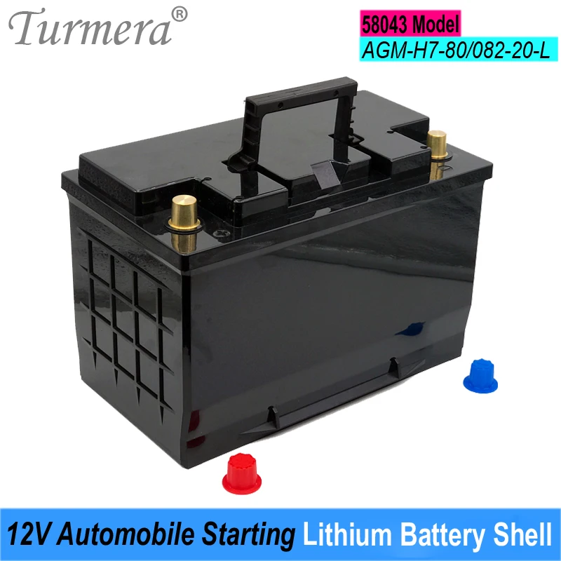 Turmera 12V akumulator samochodowy Box samochodowe rozruchowe baterie litowe Shell dla serii 58043 AGM H7-80 082-20 wymień kwas ołowiowy