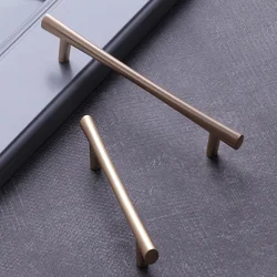 Nordic modern simple light luxury champagne gold wardrobe door handle new cabinet door cabinet drawer door handle single hole