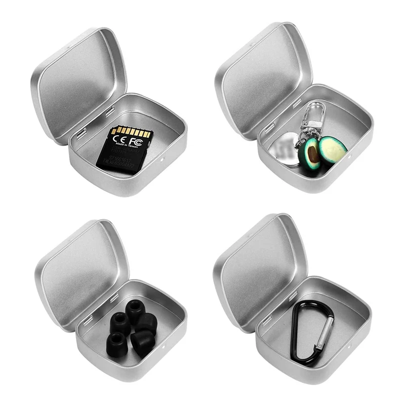 Metal Containers-12 Pack Metal Tin Box Mini Portable Box Containers for Drawing Pin, Bead Earring Jewelry Storage