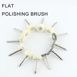 5pcs Flat Dental Polishing Brush Resin Natural/Porcelain Teeth Polisher For Low-Speed Handpiece Jewelry One Time Polishing Wheel