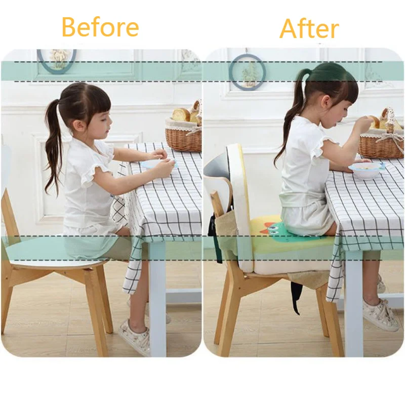 Cojín de comedor para niños, almohadilla para silla aumentada, trona extraíble ajustable, cojín elevador, asiento para el cuidado del bebé