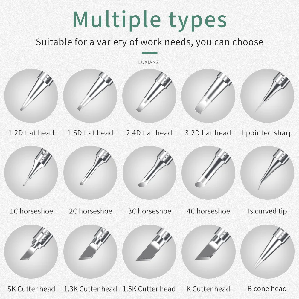 Luxianzi 15 Stuks 900M Loodvrije Soldeerbout Tip Hoge Kwaliteit Lastips Bga K/Sk/Is/I/2.4d/B Soldeertips Reparatie Gereedschapset