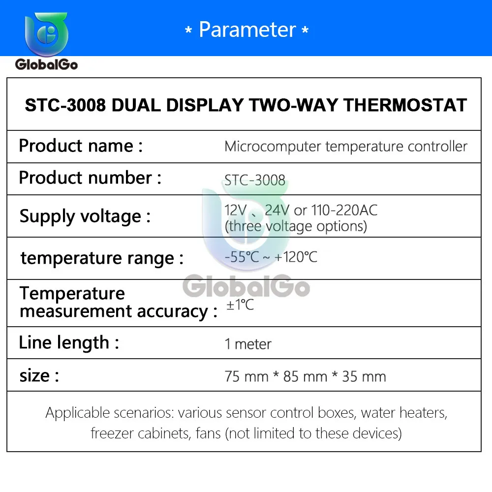 Digital Thermometer Thermoregulator Temperature Controller AC 110-220V STC-1000 3000 3008 3018 DST1020 MH1210W Smart Thermostat