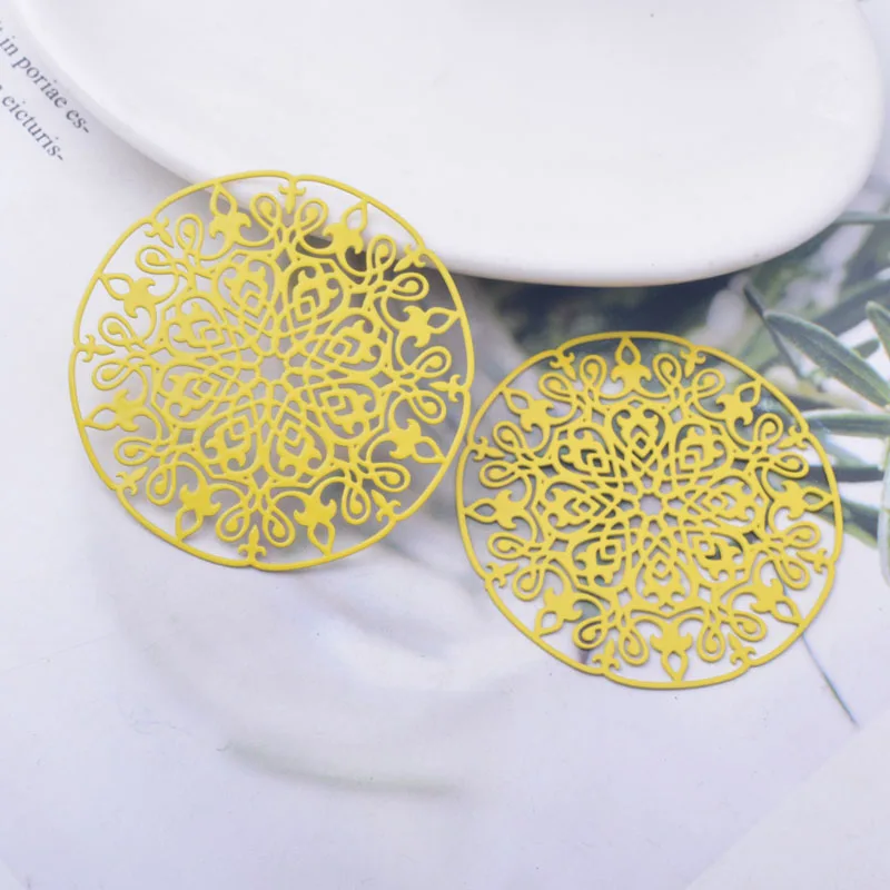 30 Stück AA4686 45mm Große Runde Bemalte Anhänger DIY Schmuck Ohrring Zubehör – Detail 12