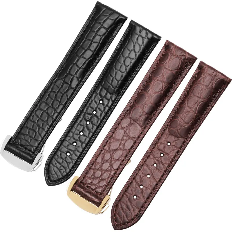 Pei Yi 18 19 20 22mm Genuine Crocodile Leather Strap Black Brown Strap Haima 300 Series Watch Accessories Replacement Strap