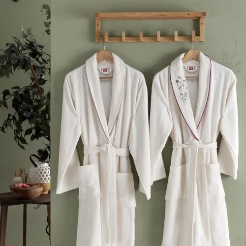 Family Robe Set Camenta Ecru Shower Bathe Towel For Soft Robe Turkish Made In Turkey Manufacture Special Healthy Kurulanma