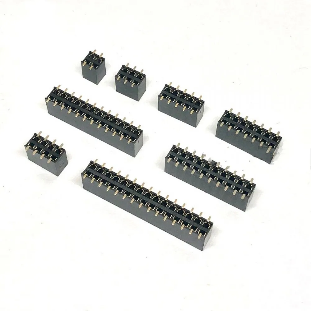 

100pcs SMT 2.54mm Double Row Female Breakaway PCB Board Pin Header socket Connector 2.54 Pinheader 4 6 8 10 14 16 20 24 30 40Pin