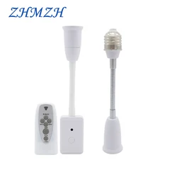 E27 Dimmable Timing Remote Control Lamp Base 197mm Flexible Light Socket Cap EU Plug Light Control Switch Lamp Holder