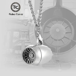 Airplane engine Pendant Necklaces Men Women Aircraft Turbine Brelok Bag Pendant Keychain Stainless steel Chain Fashion Jewelry