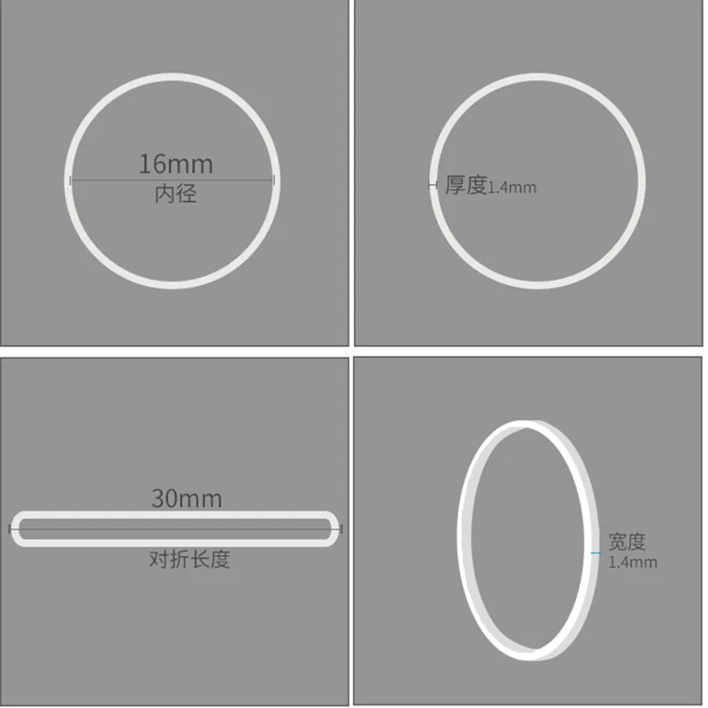 16*1,4mm Weiß Büro Gummi Ring Gummibänder Starke Elastische Bands Schreibwaren Halter Band Schleife Schule Büro Liefert