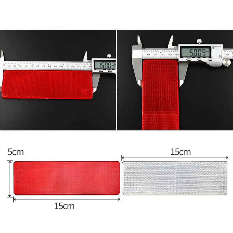 Red and White Plastic Stick-on Car Reflector Sticker Conspicuity Safety Warning Plate Adhesive Reflective For Car Boat