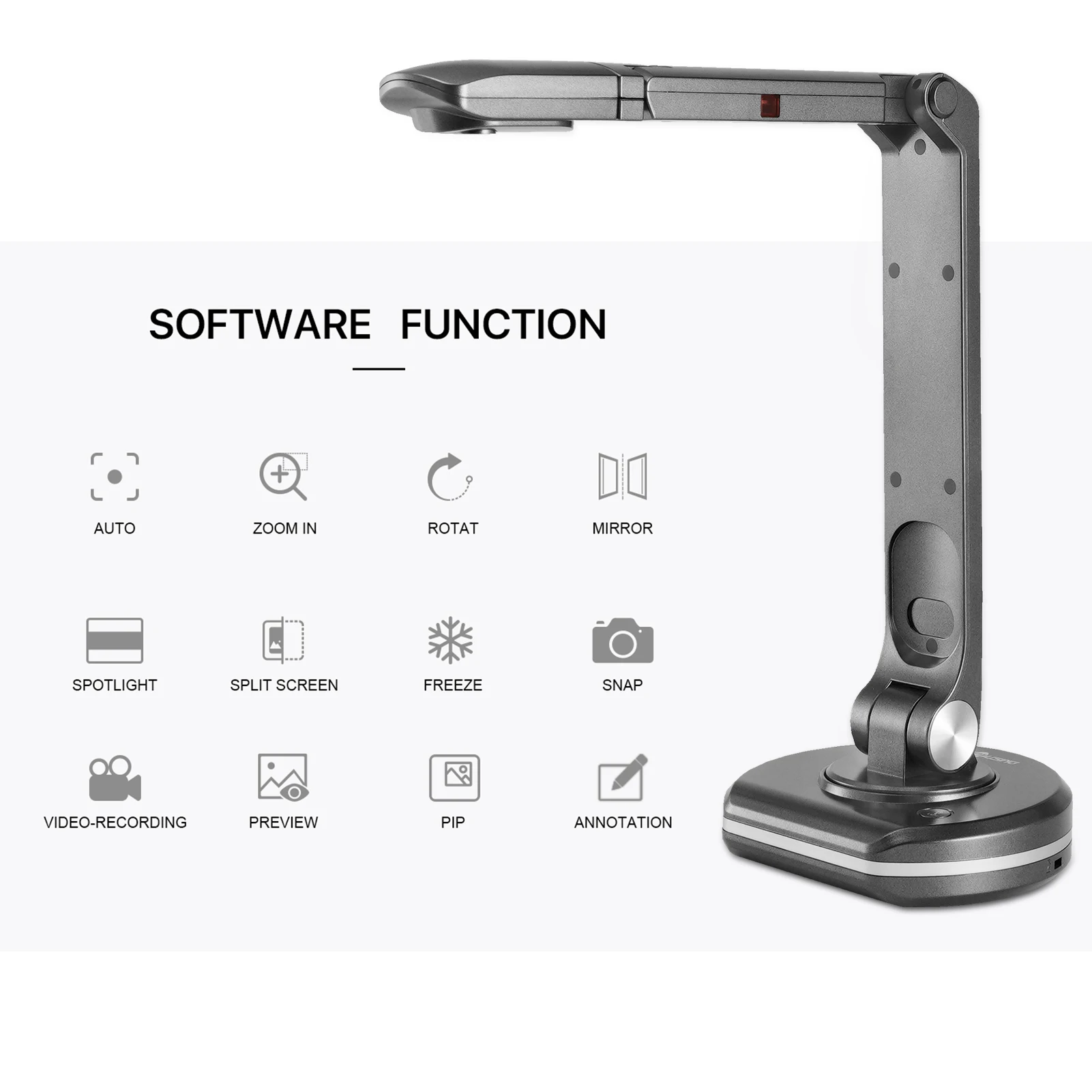 JOYUSING V500S USB 2-in-1 8MP Document Camera & Book Scanner Webcam with Auto Focus A3 Scanning Size LED Light for Mac Windows