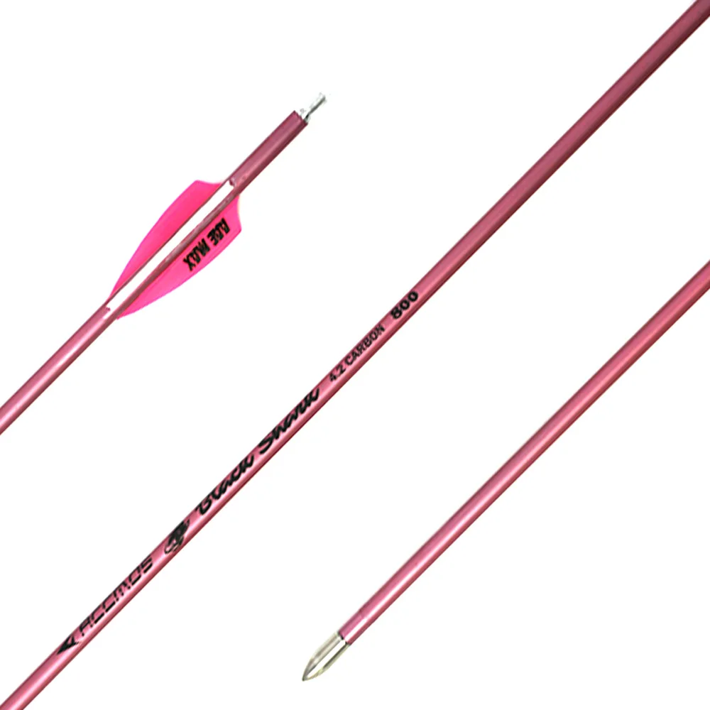 Imagem -05 - Pure Carbon Archery Seta Spine para Composto ou Recuvre Bow Shooting Rosa 500 600 700 800 900 1000 id 4.2 mm Pcs 12 Pcs