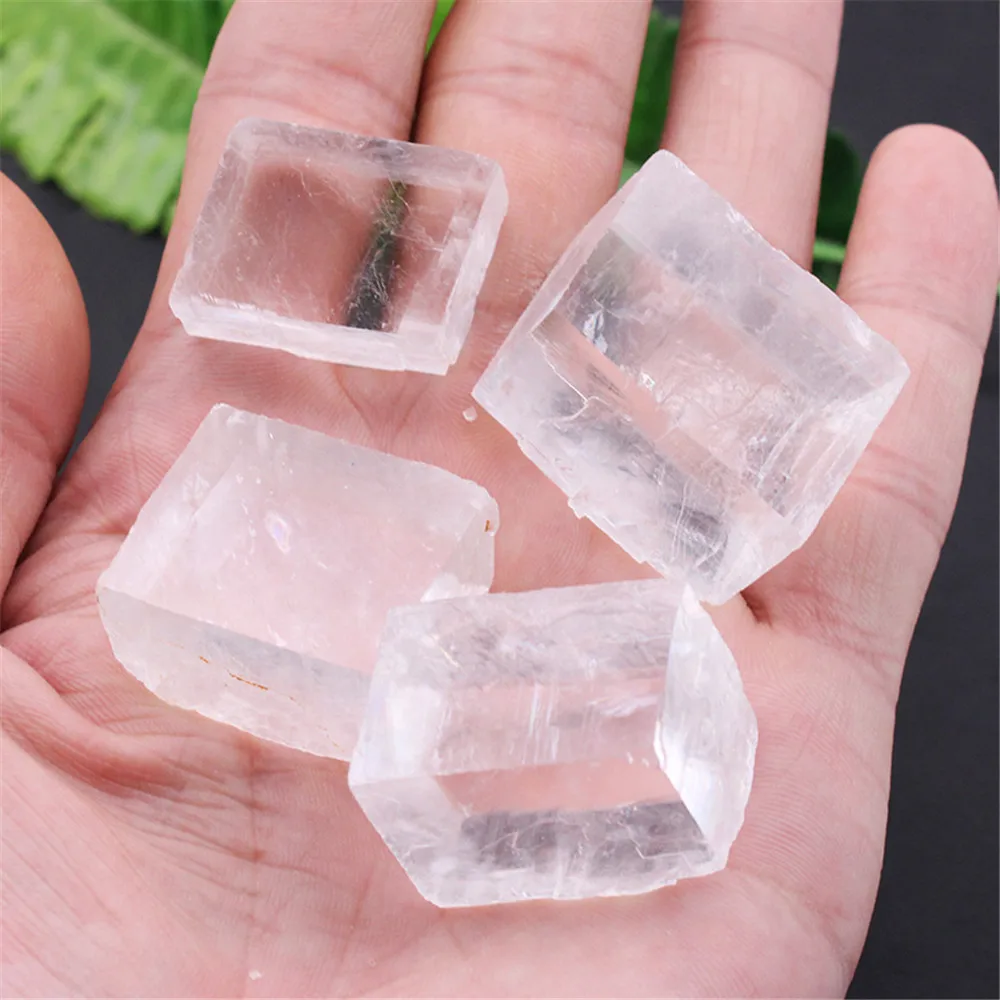 천연 투명 백색 광학 방해석 광물 표본, 치유용 크리스탈 석영 스톤, 홈 데코, 50g