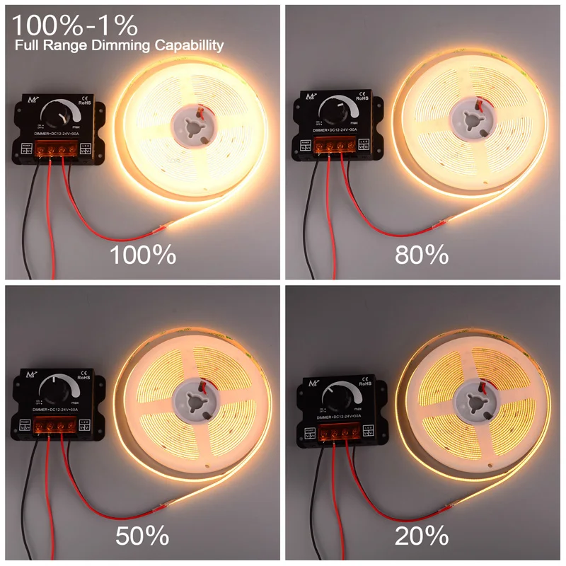 Regolatore di tensione regolabile del regolatore 30A del commutatore Dimmer del LED di DC12V-24V per illuminazione principale Dimmer della lampada