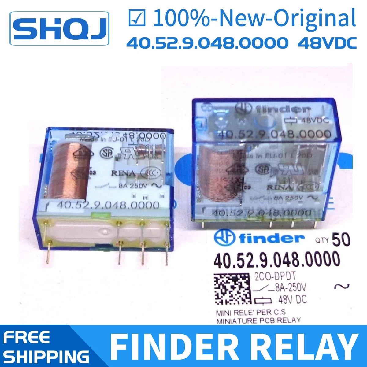 

2PCS finder relay 40.52.9.048.0000 40.52 48VDC 8A 8PIN 100%-new-original