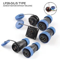 LP/SP28 IP68 Outdoor waterproof connector Male Female plug&socket Electric Cable Connector No welding Screw Screw Connection Set