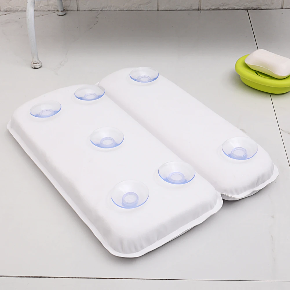 Almohada de bañera para SPA, cojín suave de 2 paneles para hombros, antideslizante, reposacabezas de baño, novedad