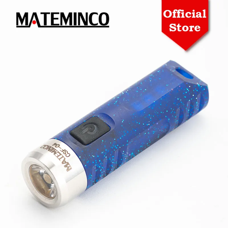 Mateminco CSF04 SST20 300lm EDC Keychain Type-C USB UV Flashlight Rechargeable Mini Portable LED Flashlight with UV RGB Aux LEDs