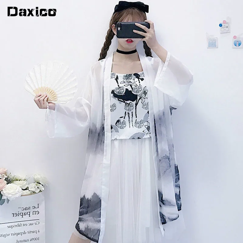 

2020 Long Sleeve Japanese Kimono Yukata Kimono Cardigan Lady Summer Blouse Women Cardigan Haori Traditional Kimonos Dress