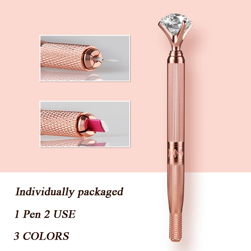 

1pc 3D Eyebrow Embroidery Tattoo Manual Pen Microblading Lip Tattoo Pen with Crystal Diamond Permanent Makeup Tool PMU Supplies