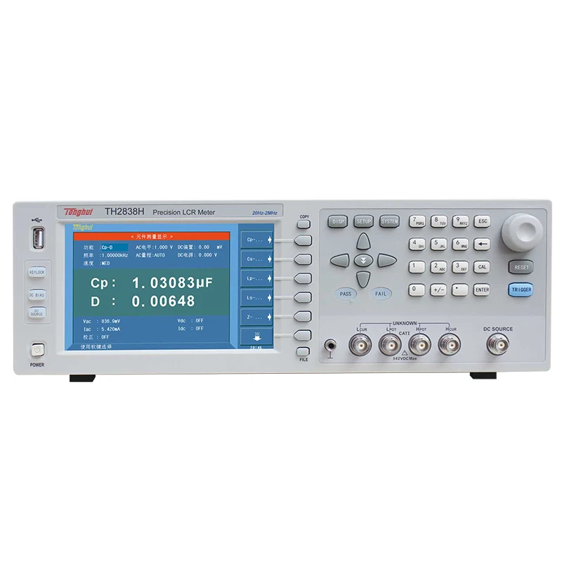 TH2838H LCR Tester 20Hz-2MHz DC Bias 0-40V Component Checking Machine