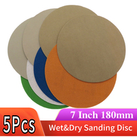 5 pcs 7 Inch Waterproof Sandpaper 180mm Hook & Loop Silicon Carbide Sanding Discs Wet/Dry3000 to 10000 Grit for Polishing