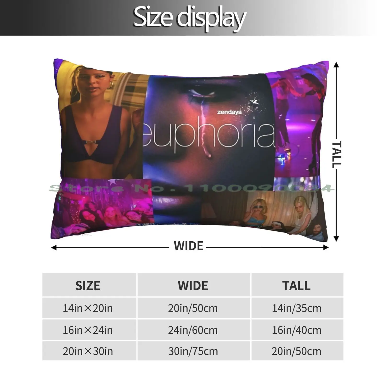 Euphoria Collage Pillow Case 20x30 50*75 Sofa Bedroom Person Middle Finger Flip Bird Flip The Bird Rude Gesture Single Finger