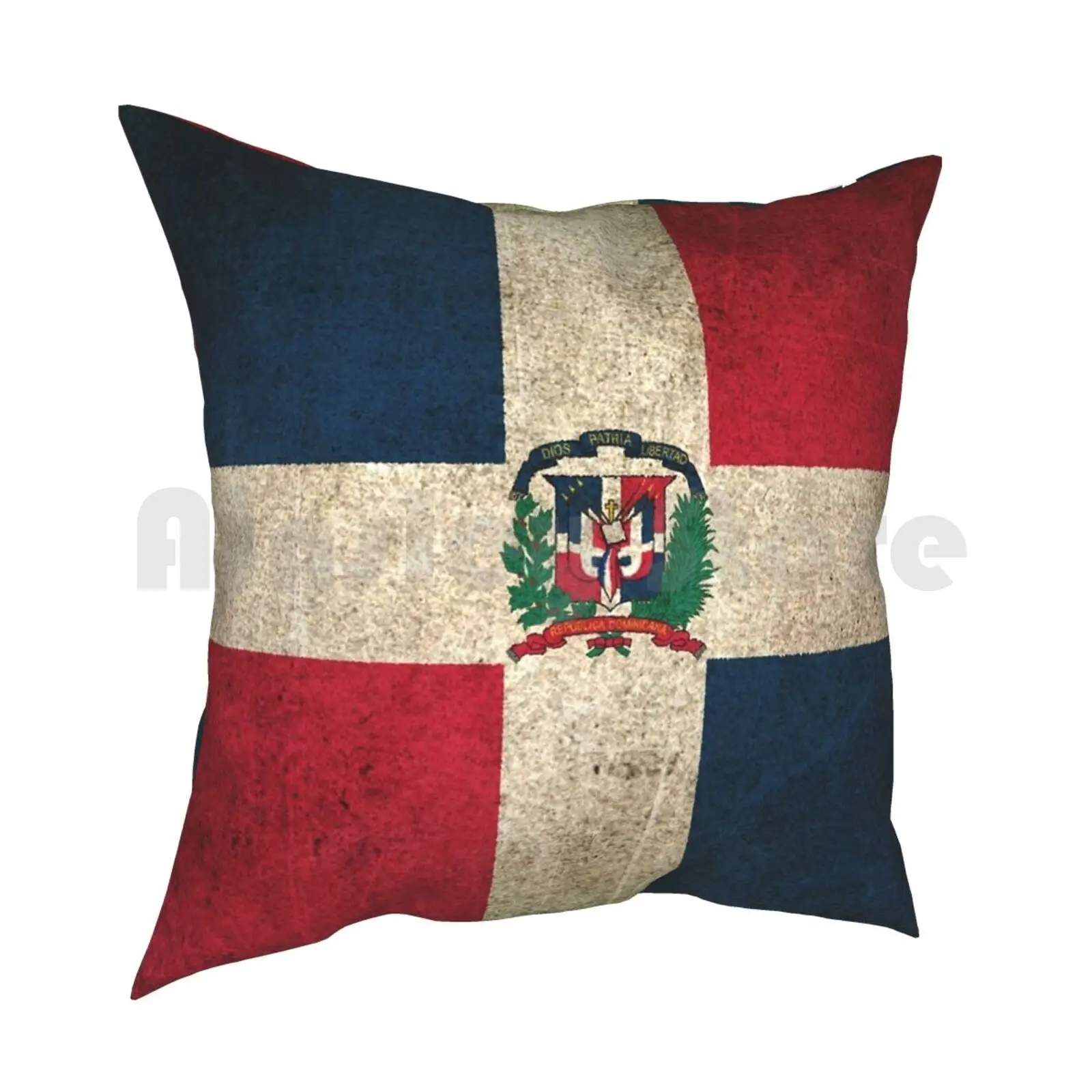 Old And Worn Distressed Vintage Flag Of Dominican Republic Pillow Case Printed Home Soft DIY Pillow cover Vintage Dominican