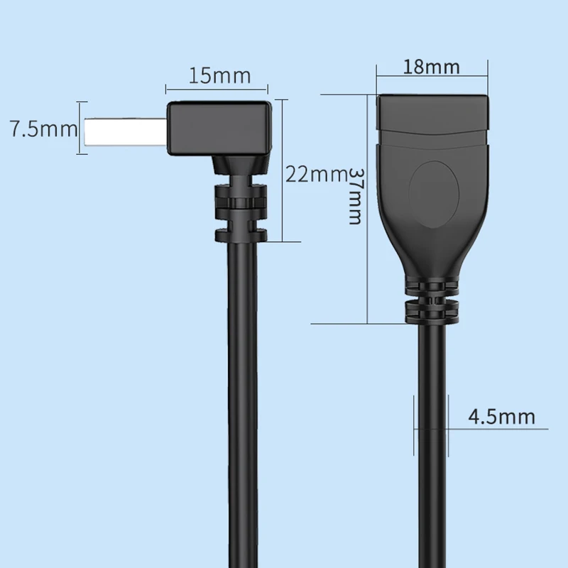 Pure copper USB3.0 extension cable 90 degree elbow vehicle USB data cable mouse keyboard computer U disk connecting cable
