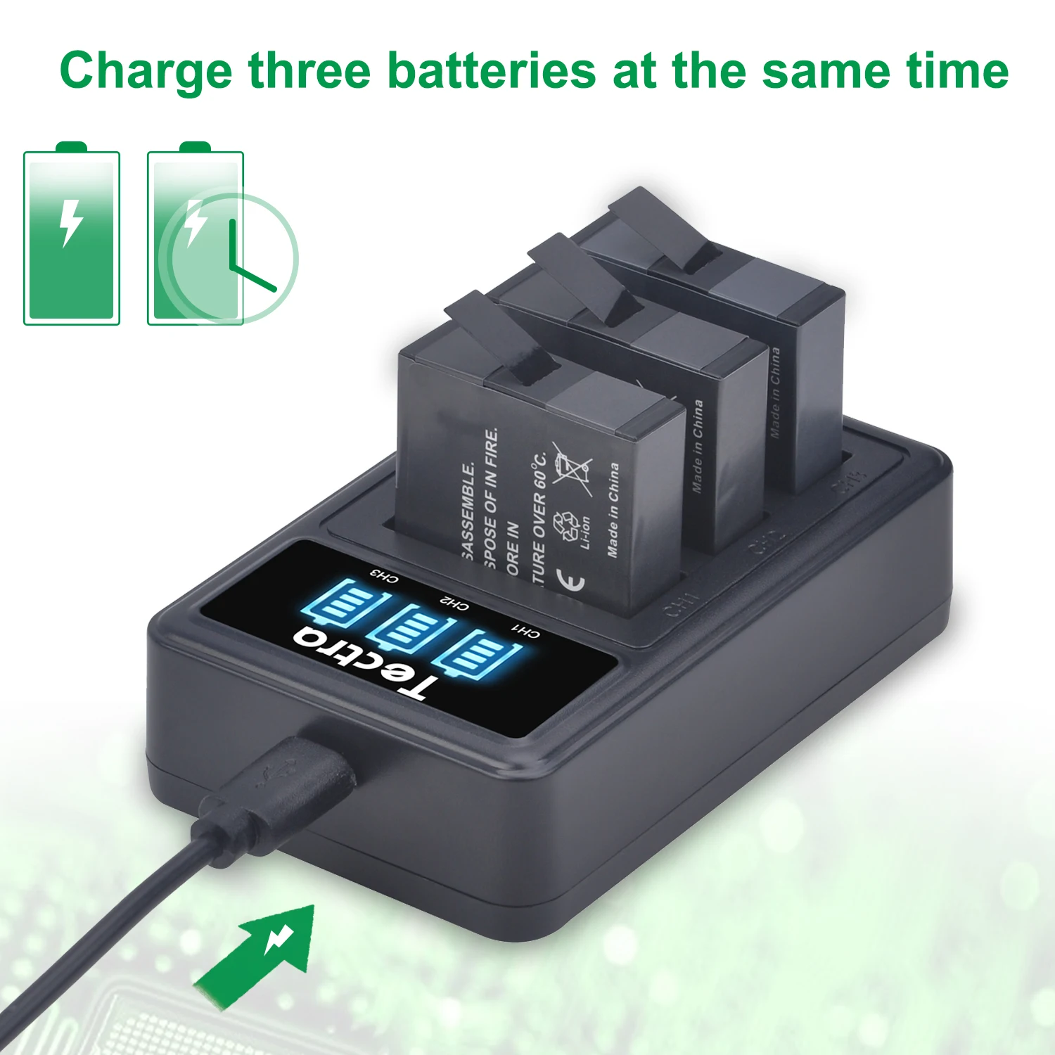 1200MAh 1 X Pin & LED Dual USB Sạc Cho Insta360 1 X Camera