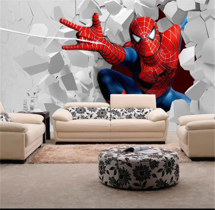 

Custom children’s wallpaper cartoon character spider mural children’s room bedroom TV background wall waterproof papel de parede