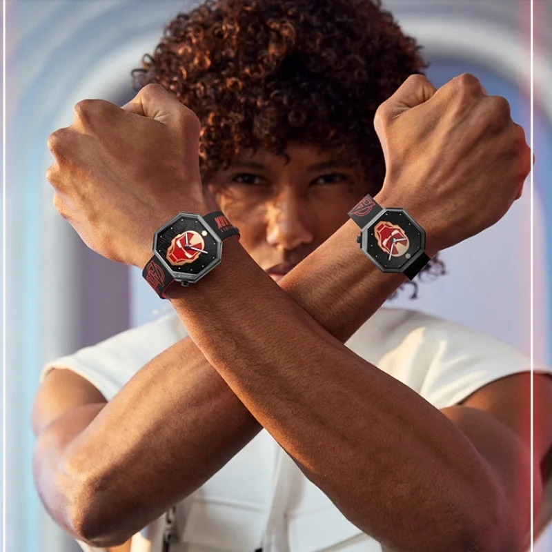 Disney-Reloj de pulsera de cuarzo para hombre, accesorio Original de Marvel, los vengadores, Iron Man, resistente al agua hasta 50m