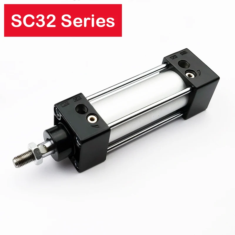 SC32 Series Pneumatic Cylinder Bore 32mm Stroke 25-1000 Double Acting Aluminum SC Air Cylinders