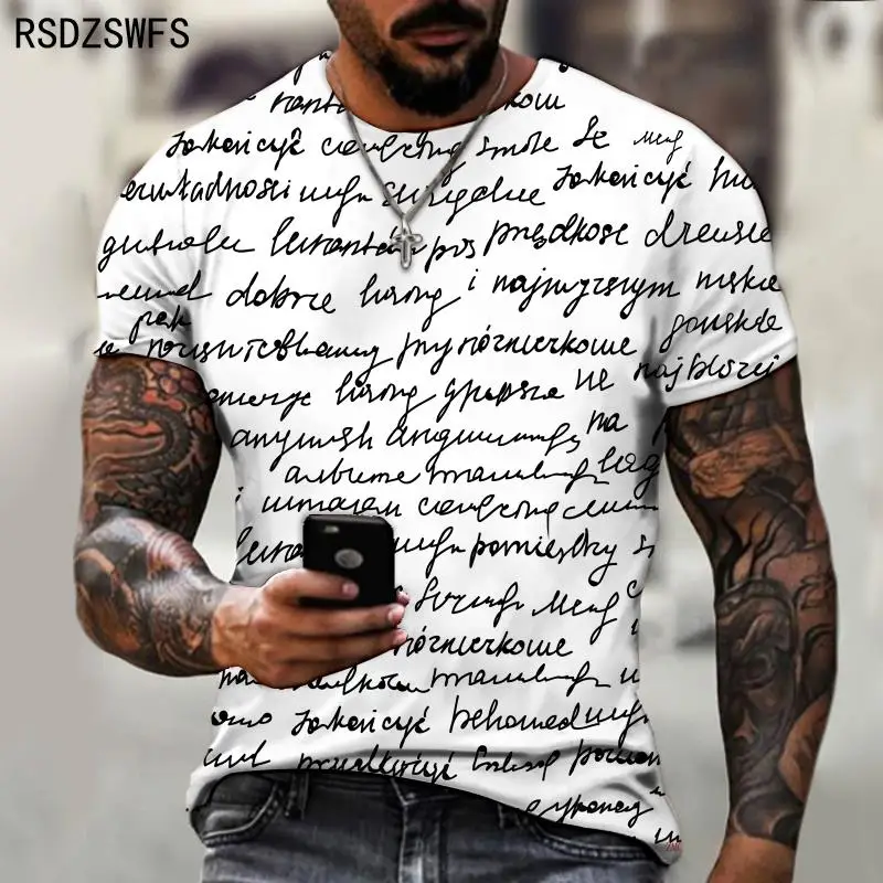 Sexy designer original letter print t-shirt men\'s summer round neck short sleeve Street Fashion T-shirt large size 5XL