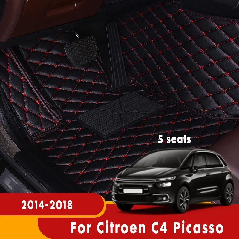 

Для Citroen C4 Picasso 5 мест 2014 2015 2016 2017 2018 автомобильные коврики ковровый Декор Floorliner кожаный тире для Citron grand