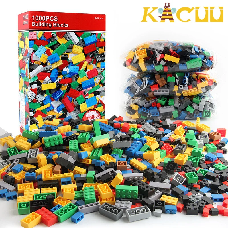 500-1000pcs DIY Assembly Building Blocks Bulk Sets City Creative Classic Kids Figures Bricks Assembly Toys for Children